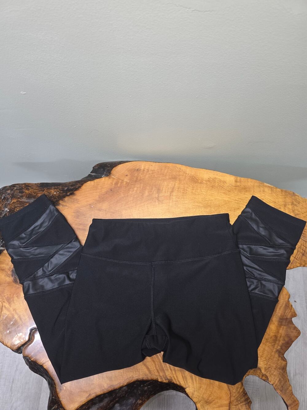 Vogo Athletica Black Leggings W/ Faux Leather Accents Size S